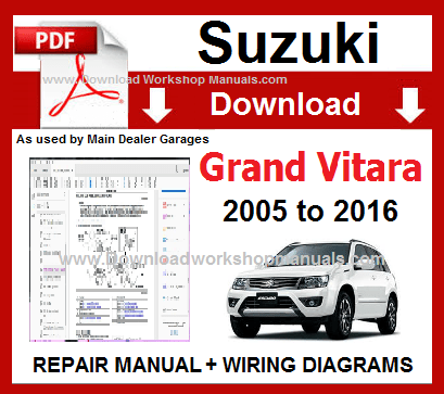 Suzuki Grand Vitara 2005 to 2016 Service Repair Workshop Manual
